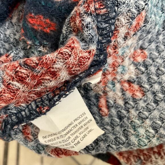 William Rast Blouse top Women's size L Lace-Up Henley Boho LS distressed raw hem - Picture 7 of 13